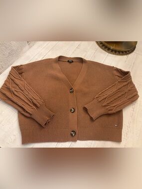 MEXX Cardigan in Camel Colour Viscose/Polyester Blend, iEUC, Size Women’s US XL